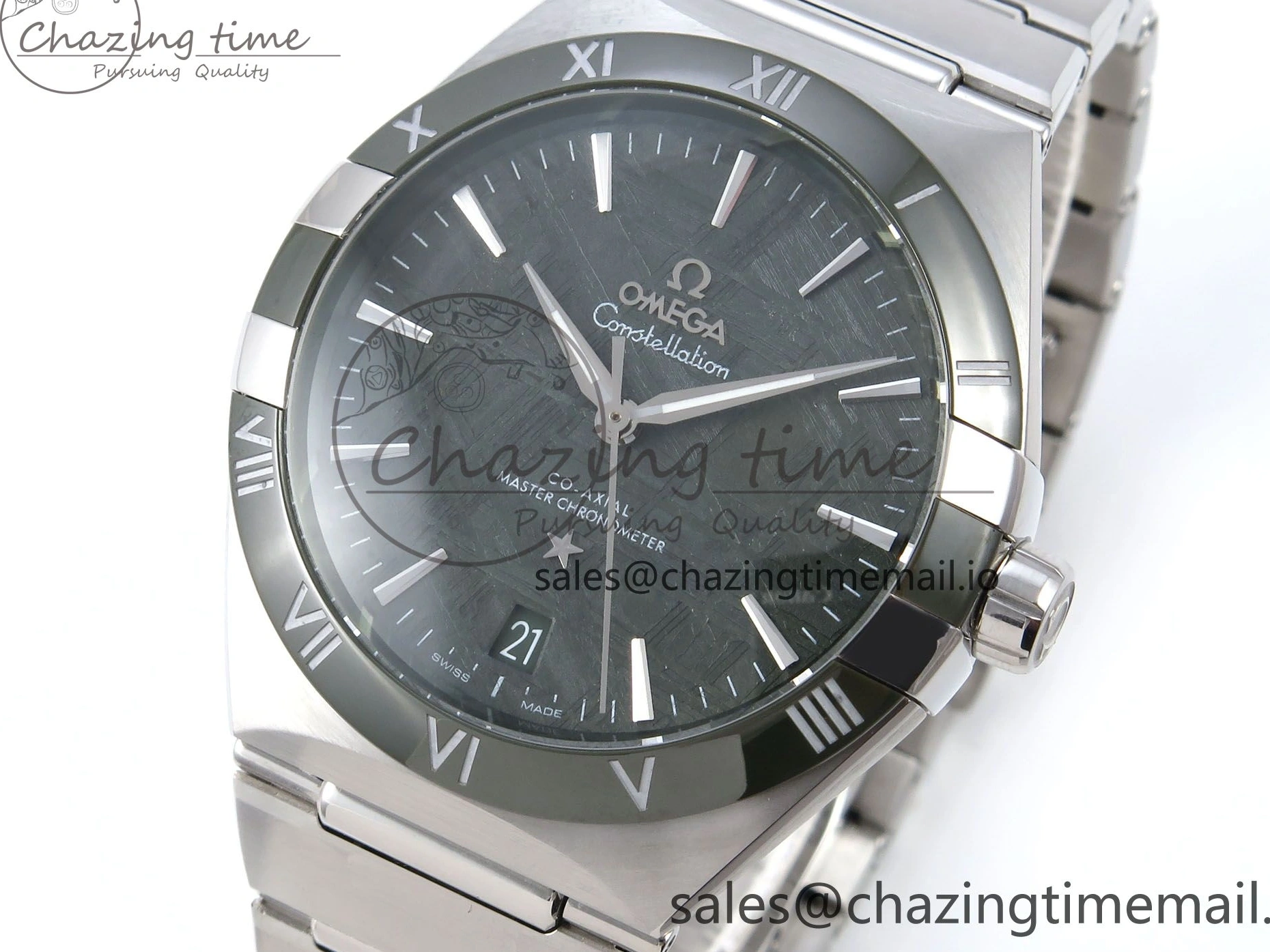 0214 Classic Constellation 41mm SS ASWF 1:1 Best Edition Green Dial on SS Bracelet A 7697
